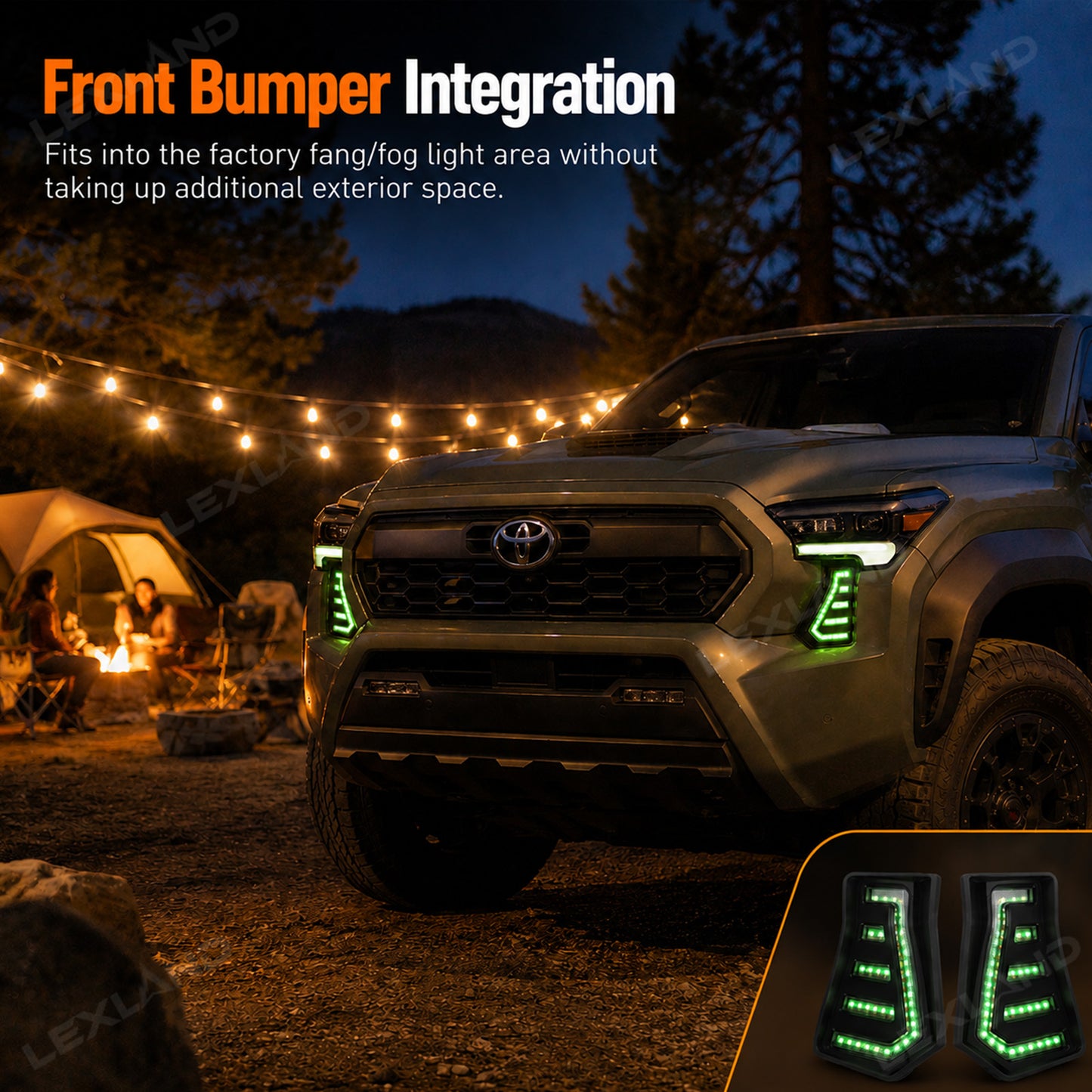Tacoma RGB Daytime Running Lights LED Fang Lights with Sequential Turn Signals 2PCS for Toyota
