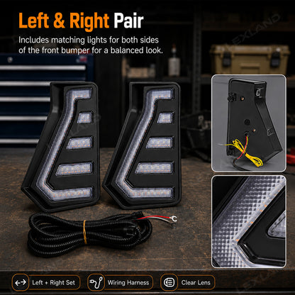 Tacoma RGB Daytime Running Lights LED Fang Lights with Sequential Turn Signals 2PCS for Toyota