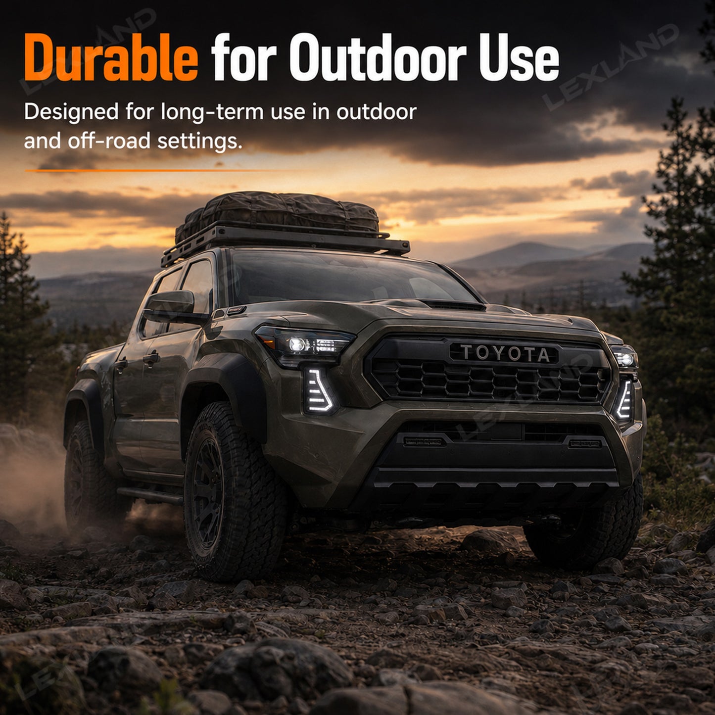 Tacoma RGB Daytime Running Lights LED Fang Lights with Sequential Turn Signals 2PCS for Toyota