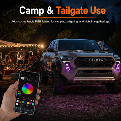 Tacoma RGB Daytime Running Lights LED Fang Lights with Sequential Turn Signals 2PCS for Toyota