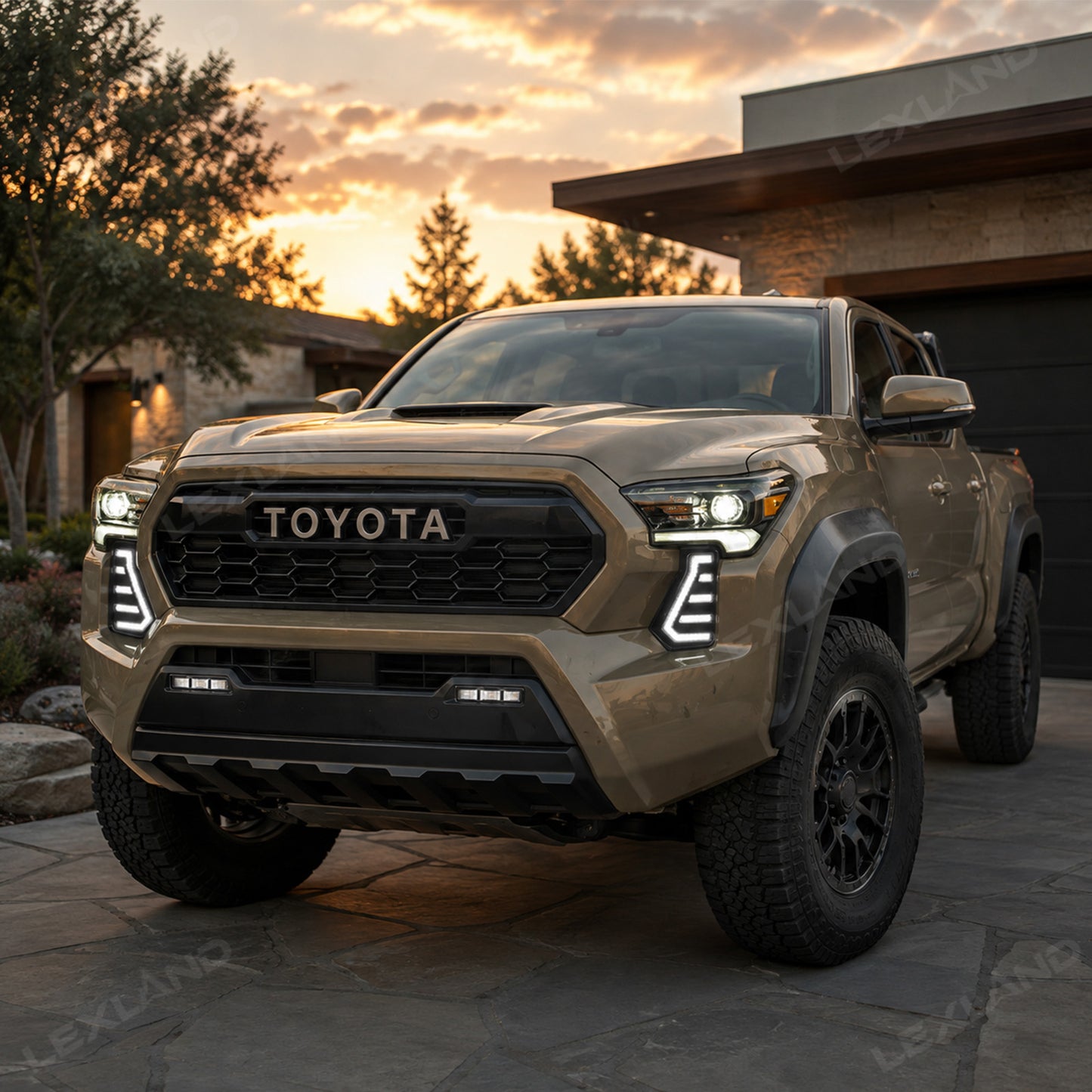 Tacoma RGB Daytime Running Lights LED Fang Lights with Sequential Turn Signals 2PCS for Toyota