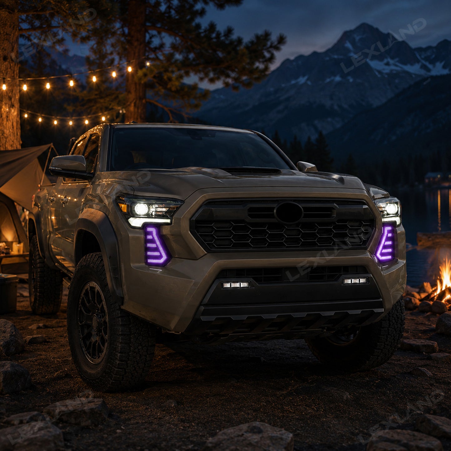 Tacoma RGB Daytime Running Lights LED Fang Lights with Sequential Turn Signals 2PCS for Toyota