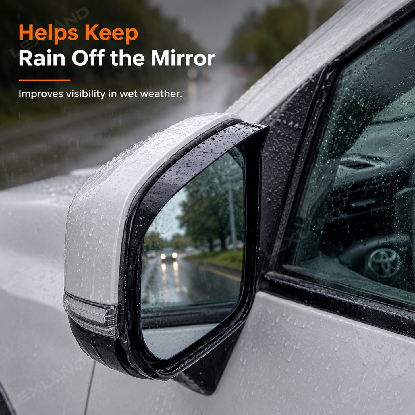 Tacoma/4Runner Side Mirror Rain Guards ABS Side Mirror Rain Deflector Cover Trim 2PCS for Toyota