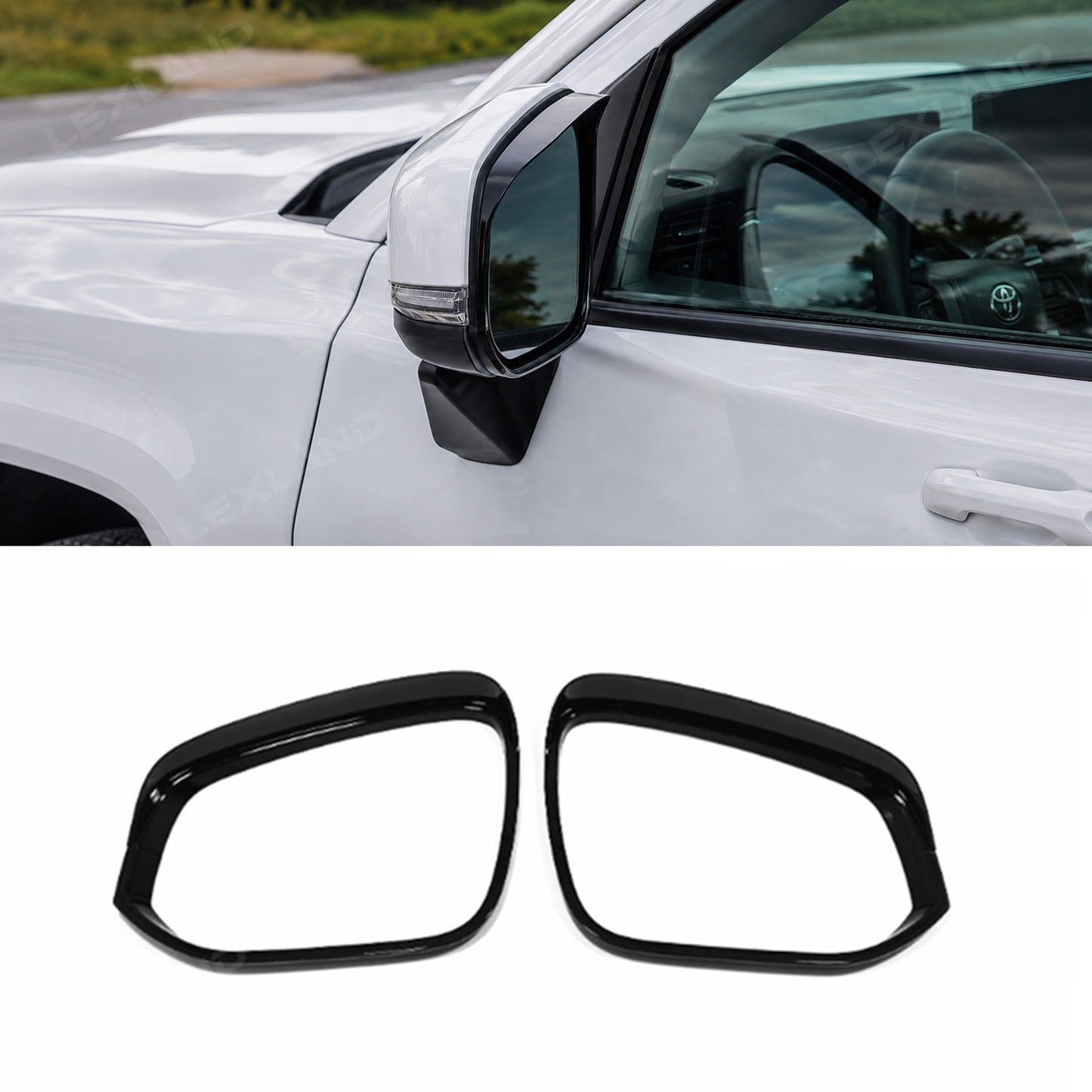 Tacoma/4Runner Side Mirror Rain Guards ABS Side Mirror Rain Deflector Cover Trim 2PCS for Toyota