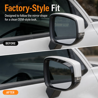 Tacoma/4Runner Side Mirror Rain Guards ABS Side Mirror Rain Deflector Cover Trim 2PCS for Toyota
