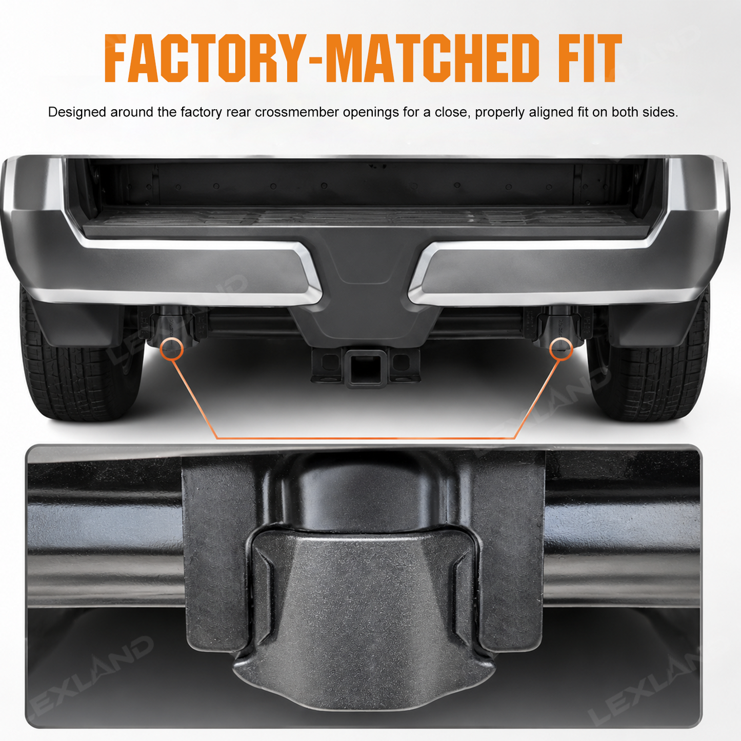 Tacoma Rear Bumper Hitch Crossmember End Caps 2PCS Clip-On Installation for Toyota