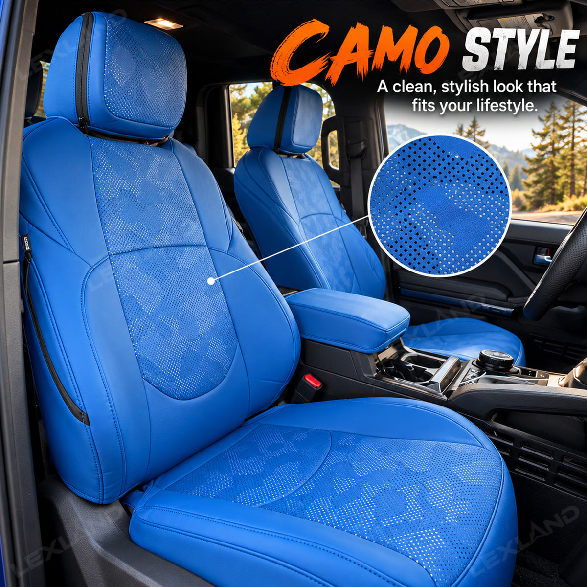 Tacoma Seat Covers Blue Camo Seat Protectors for Toyota