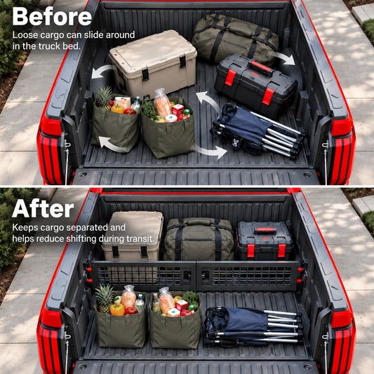 Tundra Adjustable Truck Bed Divider Organizer Aluminum Alloy Cargo Manager Molle Panel for Toyota