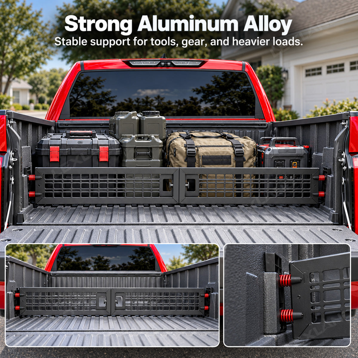 Tundra Adjustable Truck Bed Divider Organizer Aluminum Alloy Cargo Manager Molle Panel for Toyota