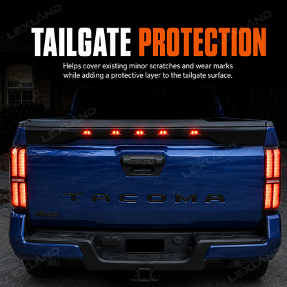 Tacoma Tailgate Protector with LED Lights Rear Tailgate Guard for Toyota