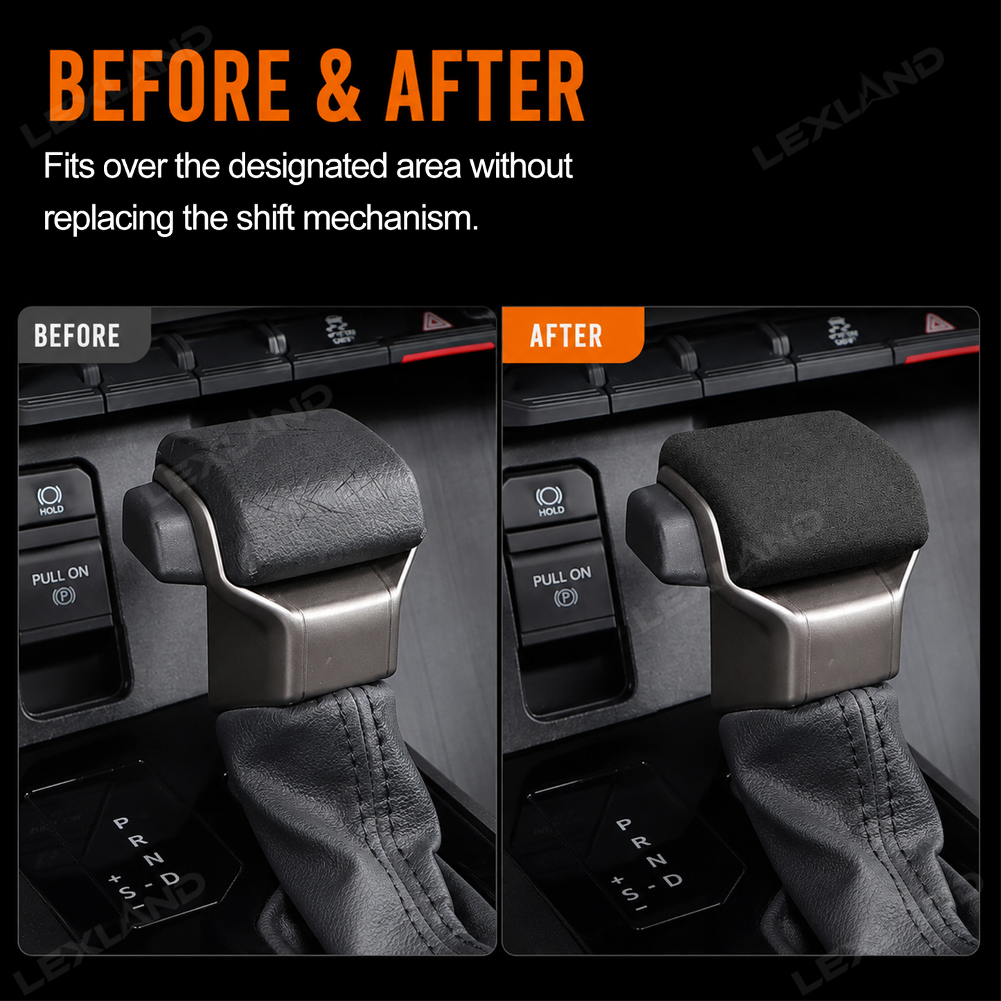 Tacoma Gear Shift Knob Cover Suede Shifter Gear Hand Brake Decorative & Protective Trim for Toyota