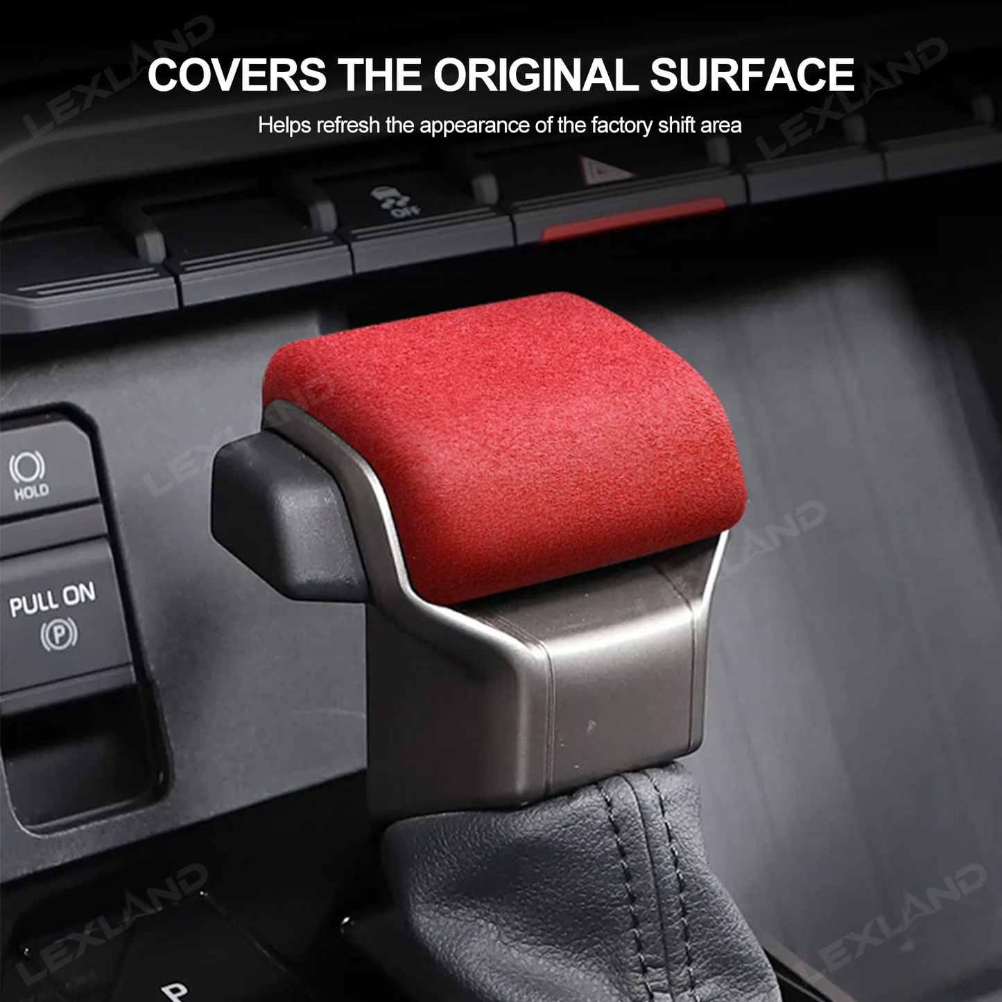 Tacoma Gear Shift Knob Cover Suede Shifter Gear Hand Brake Decorative & Protective Trim for Toyota