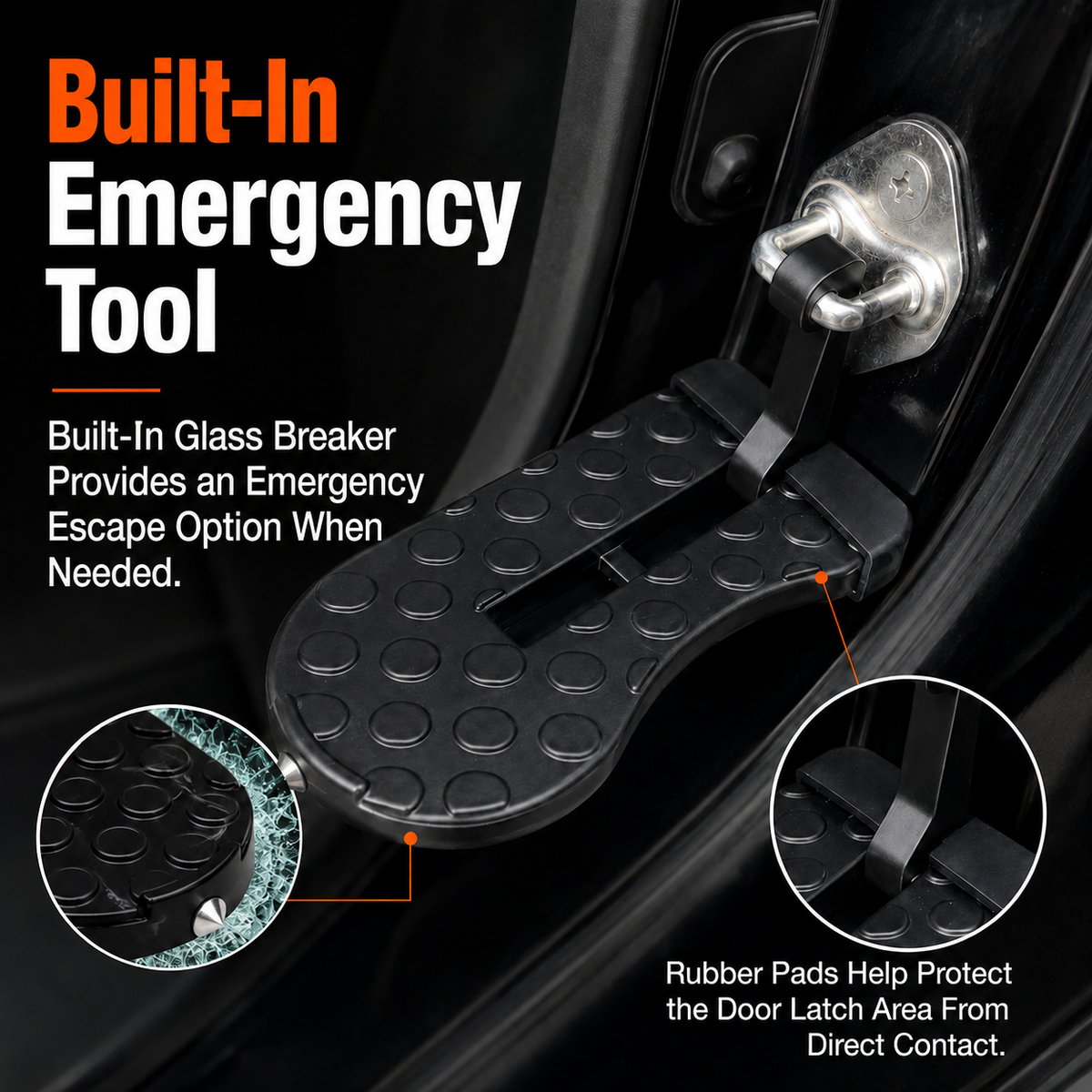 Tacoma/4Runner/Tundra Foldable Door Step With Emergency Hammer Function for Toyota