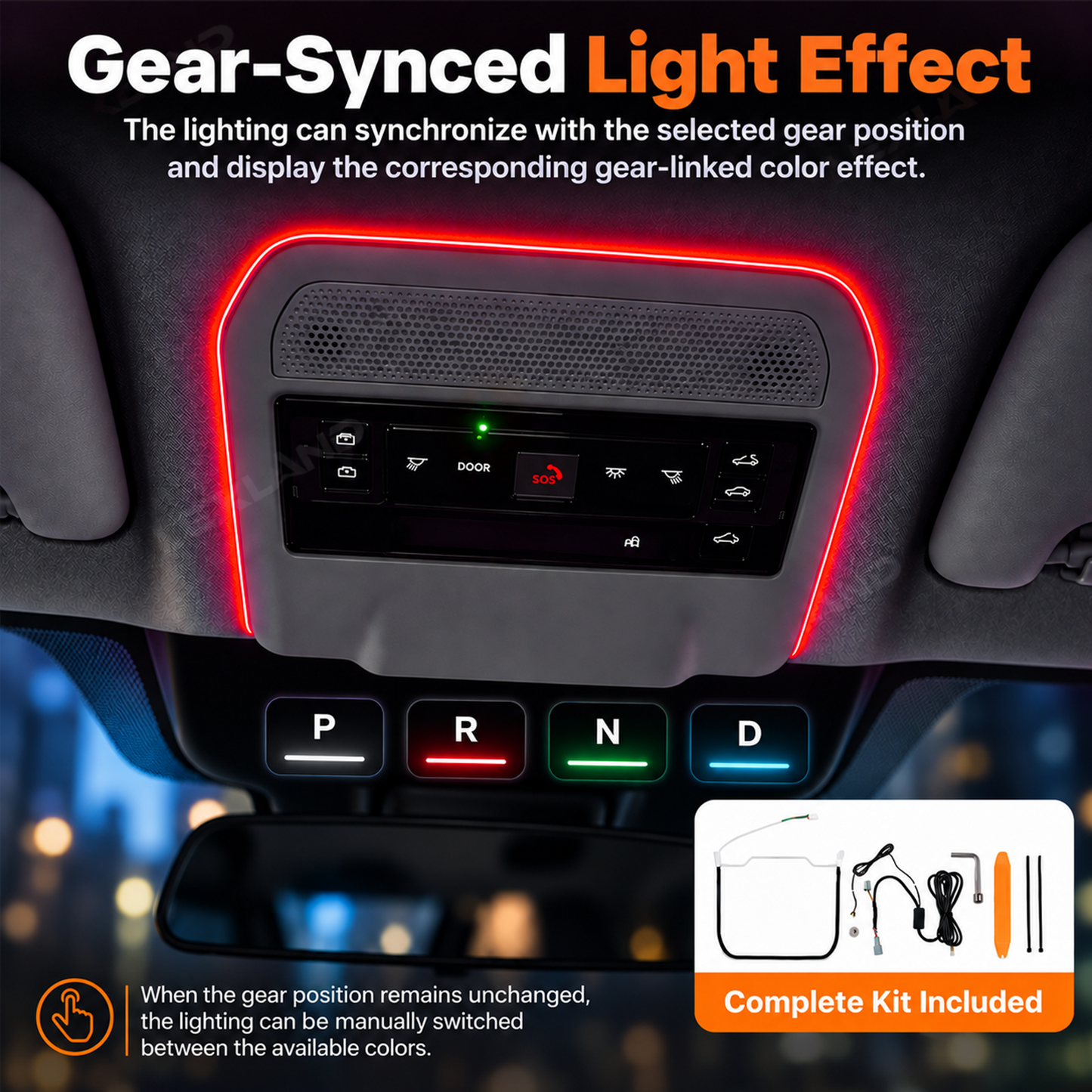 RAV4 RGB Reading Light 72-Color Overhead Lamp Interior Ambient Lighting for Toyota