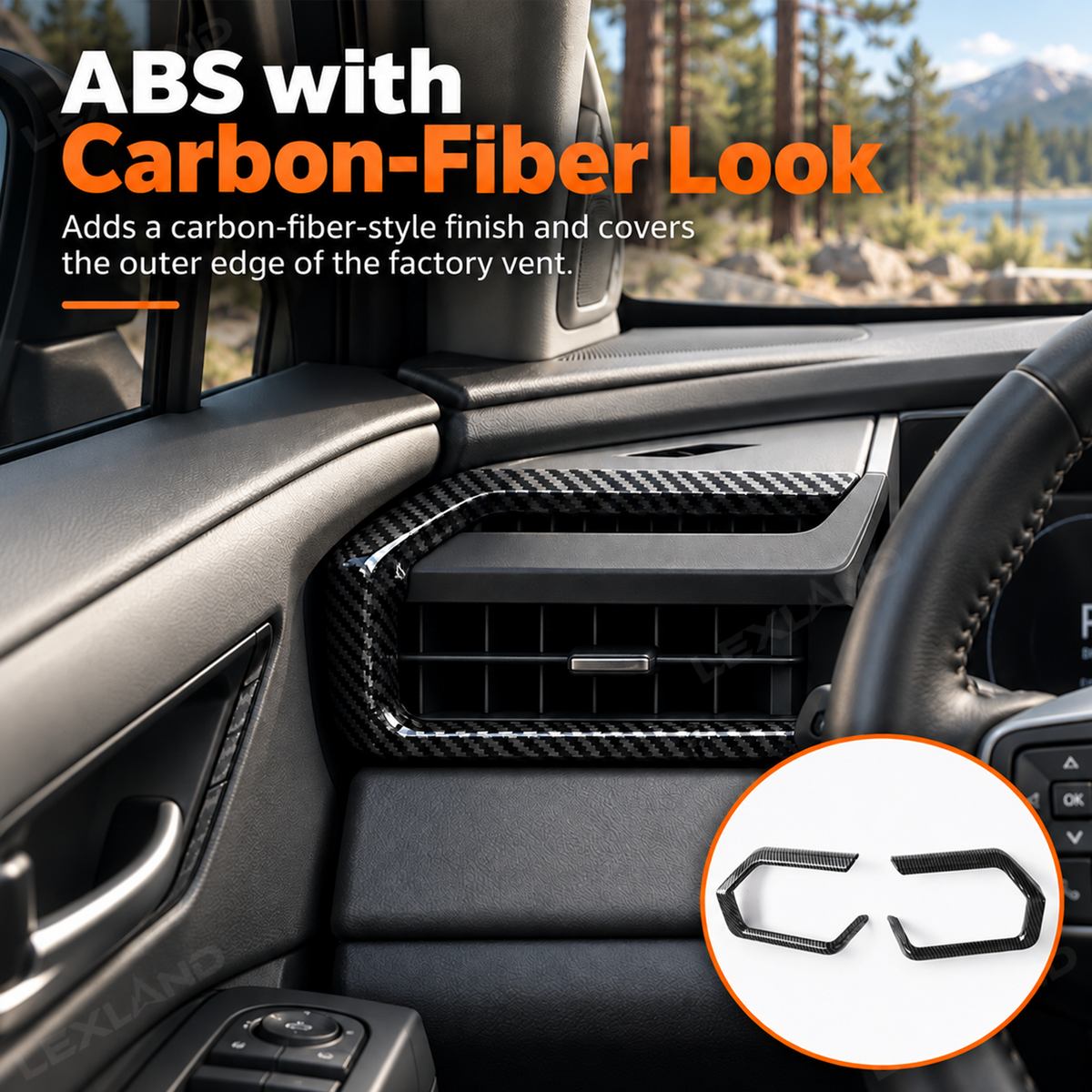 RAV4 Front Side Air Vent Outlet Covers ABS Carbon Fiber Style Dashboard AC Vent Overlays 2PCS