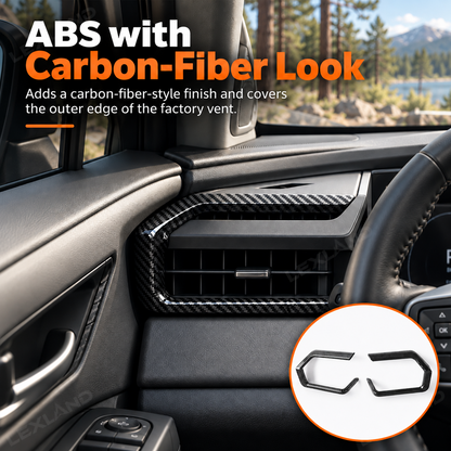 RAV4 Front Side Air Vent Outlet Covers ABS Carbon Fiber Style Dashboard AC Vent Overlays 2PCS