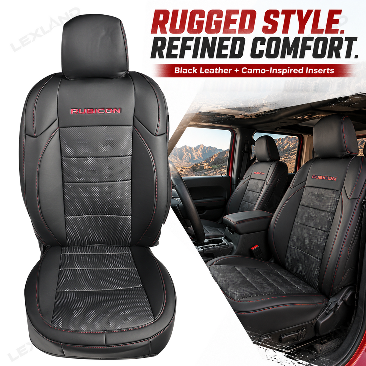 Wrangler Como Style Seat Covers 4-Door Seat Protector Without Rear Armrest Interior Seat Upholstery Upgrade
