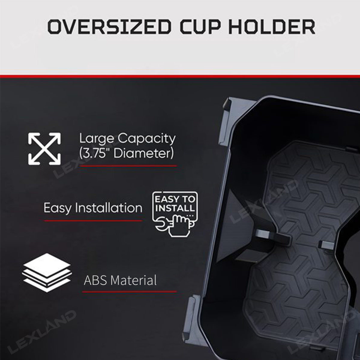 Tundra Oversize Cup Holder ABS Center Console Water Cup Insert for Toyota