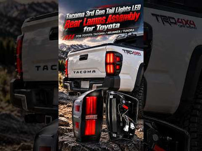 Tacoma 3rd Gen Tail Lights LED Form Lighting Rear Lamps Assembly for Toyota